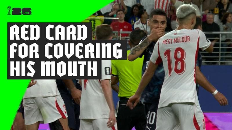 World Cup First: Almiron Sent Off for Covering Mouth