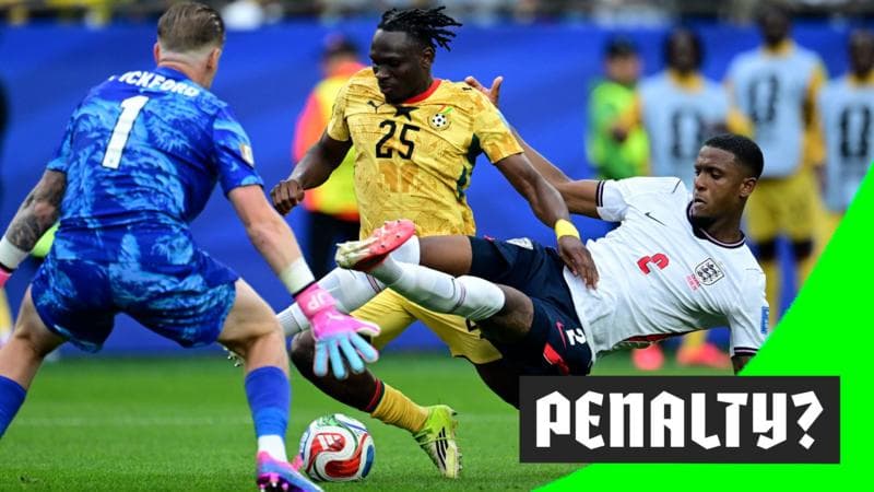 Anxious Moment for England - Should This Have Been Ghana Penalty?
